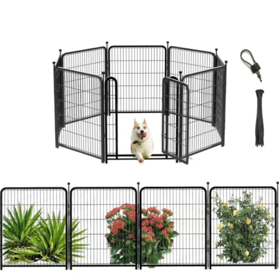 Tall Garden Fence 32 in H 8 Panels Dog Fence Outdoor for Yard. Wide Door Low Threshold Total 17.7 Ft(L) Metal Dog Pen Heavy Dut
Tall Garden Fence 32 in H 8 Panels Dog Fence Outdoor for Yard. Wide Door Low Threshold Total 17.7 Ft(L) Metal Dog Pen Heavy Dut