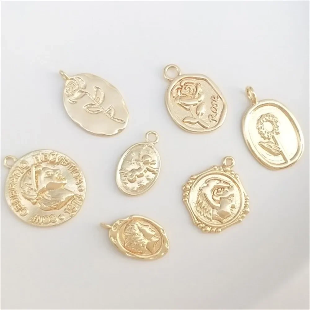 14K Gold Package Accessories Rose Angel French Vintage Pendant Handmade Bracelet Necklace Hanging Tag DIY Charm Jewelry K439
14K Gold Package Accessories Rose Angel French Vintage Pendant Handmade Bracelet Necklace Hanging Tag DIY Charm Jewelry K439