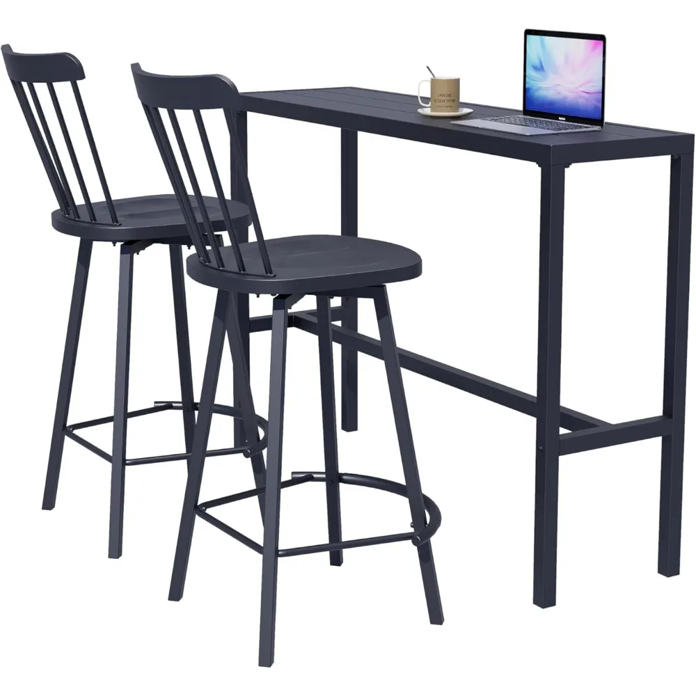3 Pcs 45" L Patio Rectangular Bar Height Pub Table and 2 x Bar Height Stools Chairs Set for Patio, Live Room, Office - Metal Fra
3 Pcs 45" L Patio Rectangular Bar Height Pub Table and 2 x Bar Height Stools Chairs Set for Patio, Live Room, Office - Metal Fra