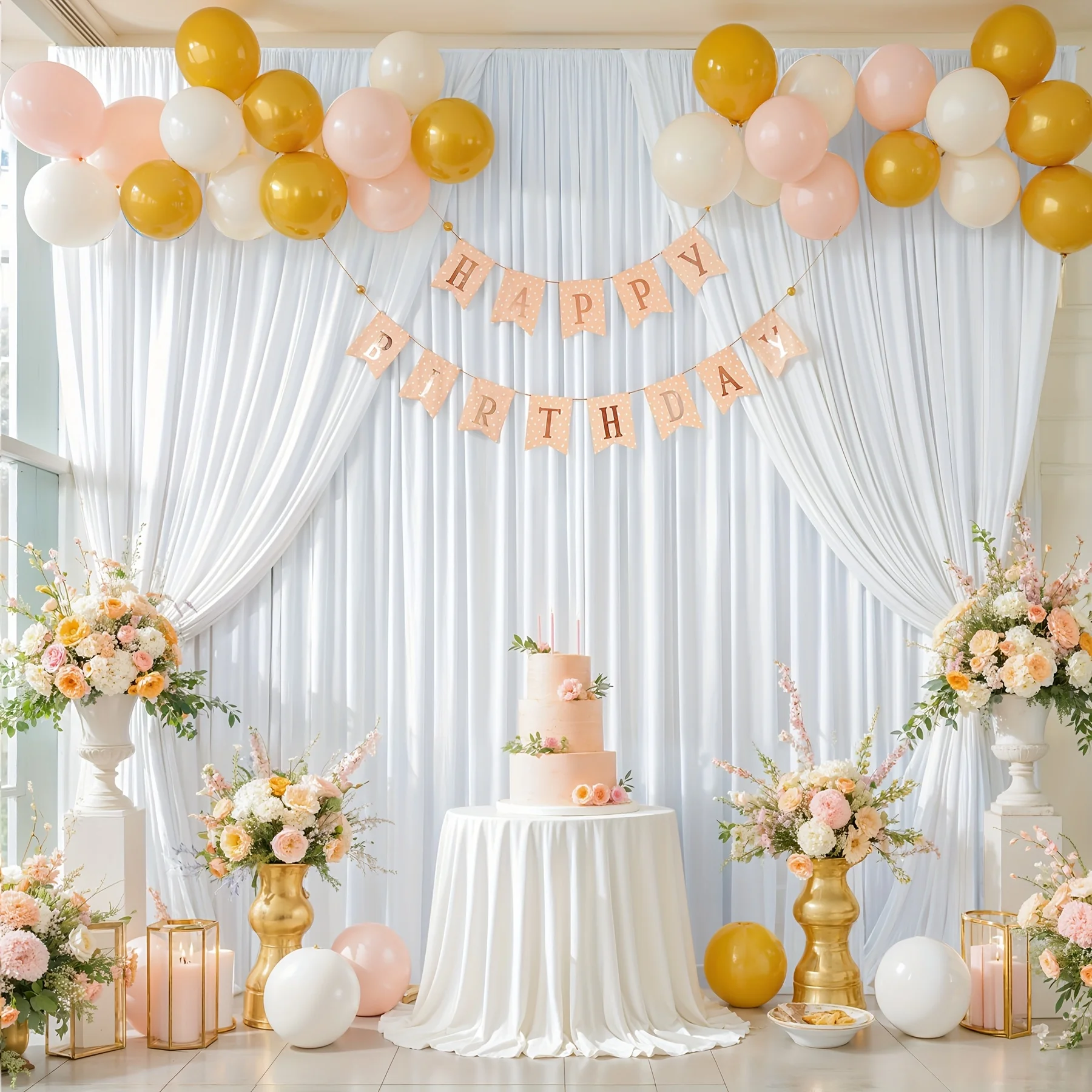 Christmas 4pcs Heavyweight Elegant Wedding Backdrop Curtains - Wrinkle-Resistant, No-Iron Hanging Party Decorations with Poles - Nonwoven-like for Birthday, Shower, Photo Booth, Party Backgrounds - White Drapes for Elegant Party Decorations, Best for
Christmas 4pcs Heavyweight Elegant Wedding Backdrop Curtains - Wrinkle-Resistant, No-Iron Hanging Party Decorations with Poles - Nonwoven-like for Birthday, Shower, Photo Booth, Party Backgrounds - White Drapes for Elegant Party Decorations, Best for