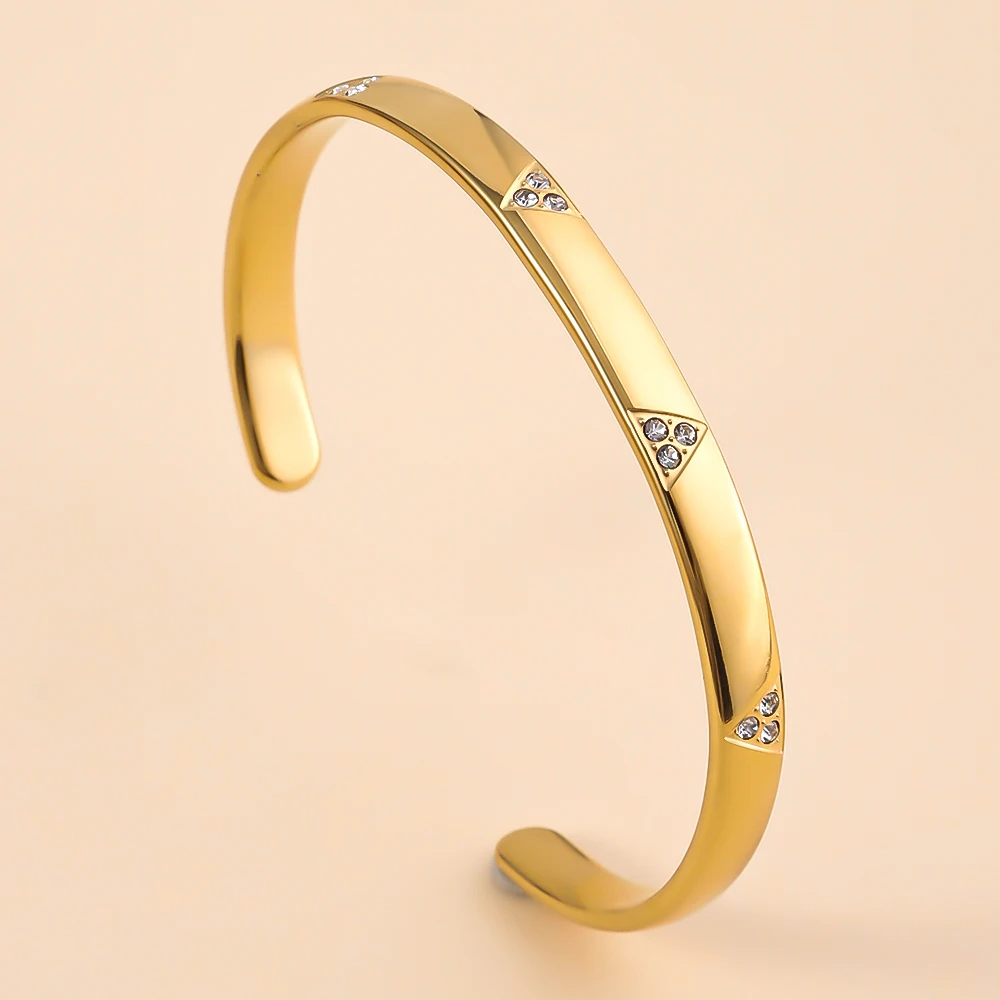 Classic Adjustable Stainless Steel Gold Color Metal Cuff Bracelet, Women's Set Zircon Daily Versatile Jewelry Accessory Gift
Classic Adjustable Stainless Steel Gold Color Metal Cuff Bracelet, Women's Set Zircon Daily Versatile Jewelry Accessory Gift
