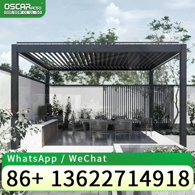 Outdoor Motorized Electric Retractable Aluminium Louvered Pergola Waterproof Metal Roof for Garden Patio Yard pergolas
Outdoor Motorized Electric Retractable Aluminium Louvered Pergola Waterproof Metal Roof for Garden Patio Yard pergolas