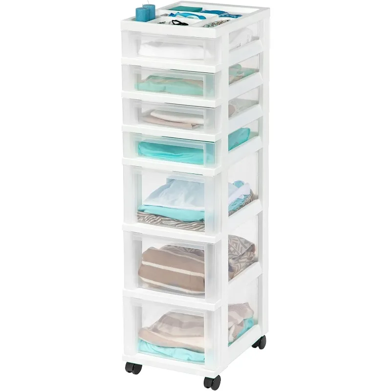 Plastic Drawer Storage Organizer Rolling Cart, with Wheels Casters, 7-Drawers, for Classroom Art Craft Supplies Dresser Closet
Plastic Drawer Storage Organizer Rolling Cart, with Wheels Casters, 7-Drawers, for Classroom Art Craft Supplies Dresser Closet