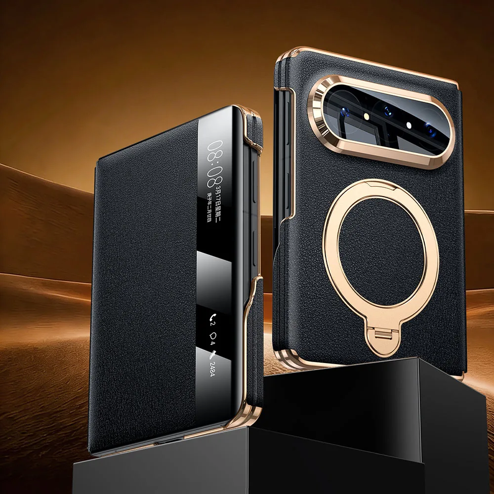 Luxury Dual Hinge Case Genuine Leather Cover For Huawei Pura X Max Metal Ring Holder Bracket Coque Skin Funda Full Protector
Luxury Dual Hinge Case Genuine Leather Cover For Huawei Pura X Max Metal Ring Holder Bracket Coque Skin Funda Full Protector