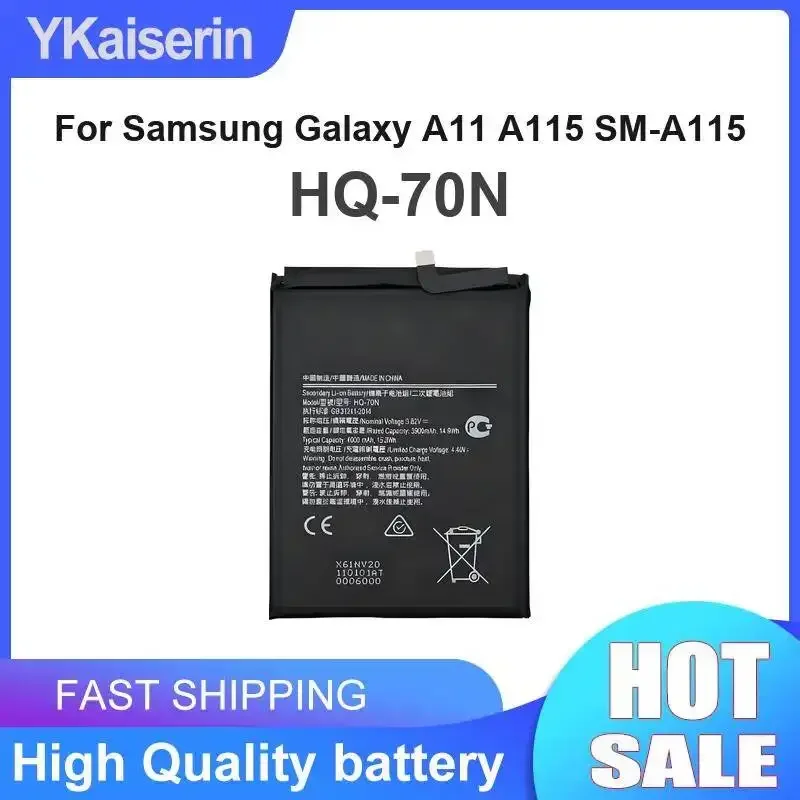 Аккумулятор для мобильного телефона Samsung Galaxy A11 A115 SM-A115, надежная замена, 4000 мАч, HQ-70N
Аккумулятор для мобильного телефона Samsung Galaxy A11 A115 SM-A115, надежная замена, 4000 мАч, HQ-70N