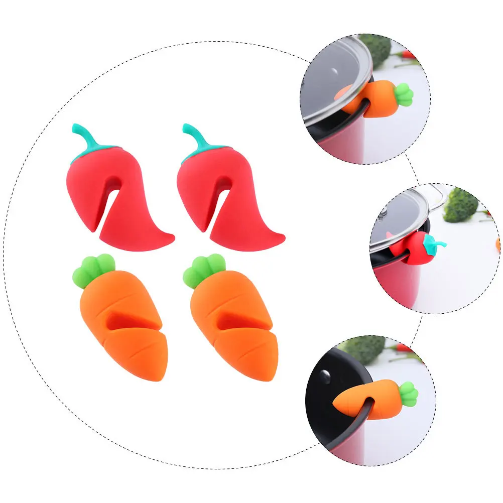 4Pcs Silicone Lid Lifter Set Carrot Chili Design Overflow Preventer for Pots Steam Releaser Kitchen Cooking Aid Non-Slip Grip
4Pcs Silicone Lid Lifter Set Carrot Chili Design Overflow Preventer for Pots Steam Releaser Kitchen Cooking Aid Non-Slip Grip