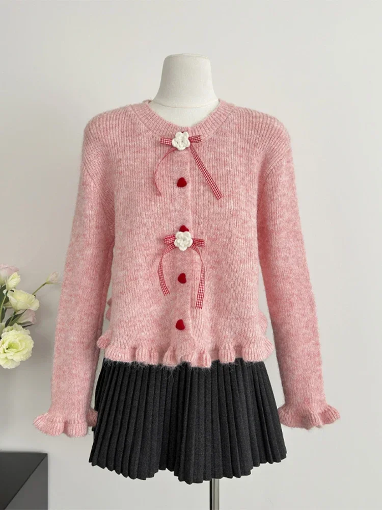 Long Sleeves Bow Cozy Sweaters Jumper 2000s Clothes Autumn 2025 Women Pink Cardigan Cashmere Sweater Harajuku Vintage Korean Y2k
Long Sleeves Bow Cozy Sweaters Jumper 2000s Clothes Autumn 2025 Women Pink Cardigan Cashmere Sweater Harajuku Vintage Korean Y2k