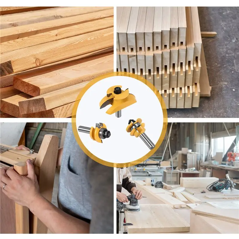 WHOLESALE LOT 3Pcs 1/2Inch Shank Rail & Blade Cutter Panel Cabinet Router Bits Set Milling Cutter Power Tools Door Knife Wood Cu
WHOLESALE LOT 3Pcs 1/2Inch Shank Rail & Blade Cutter Panel Cabinet Router Bits Set Milling Cutter Power Tools Door Knife Wood Cu