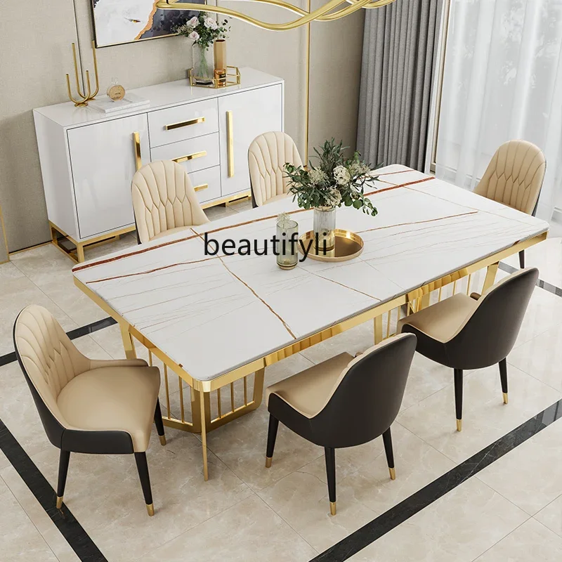 A Light luxury dining table and chair combination marble small apartment modern simple rectangular Nordic home
A Light luxury dining table and chair combination marble small apartment modern simple rectangular Nordic home