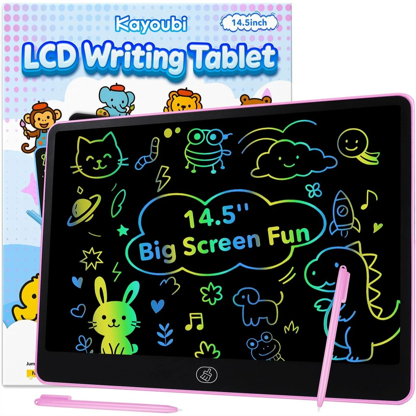 14.5 Inch LCD Writing Tablet for Kids, Jumbo Doodle Board with Double Pen, No-Mess Reusable Drawing Pad for Boys Girls Age 3-8
14.5 Inch LCD Writing Tablet for Kids, Jumbo Doodle Board with Double Pen, No-Mess Reusable Drawing Pad for Boys Girls Age 3-8