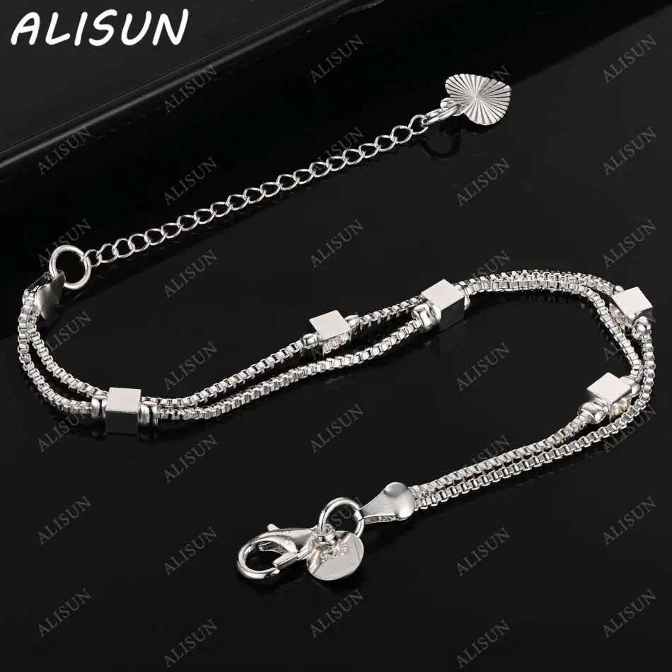 ALISUN 925 Sterling Silver Small Cube Bracelets For Women Charm Trend Birthday Gifts Fashion Party Fine Jewelry
ALISUN 925 Sterling Silver Small Cube Bracelets For Women Charm Trend Birthday Gifts Fashion Party Fine Jewelry