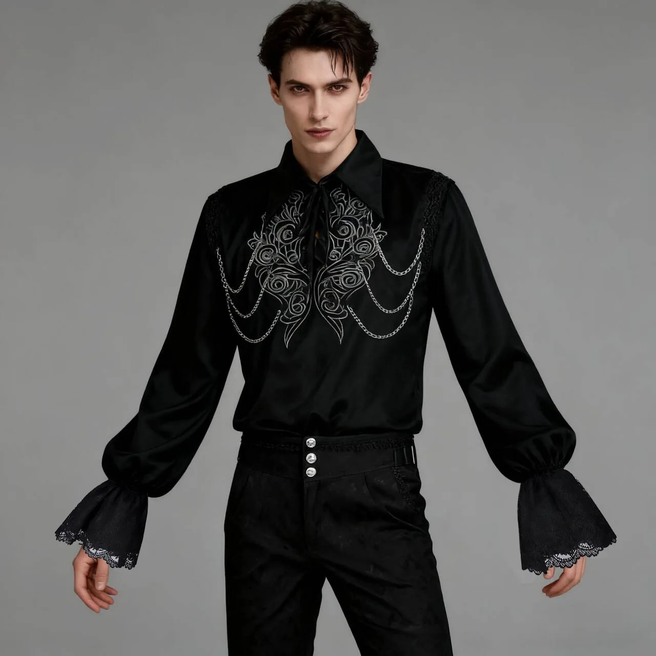 Готический Sle Long Sve, мужские кружевные средневековые брюки, черный панк, COS, топ на Хэллоуин, длинные брюки, материал полиэстера
Готический Sle Long Sve, мужские кружевные средневековые брюки, черный панк, COS, топ на Хэллоуин, длинные брюки, материал полиэстера