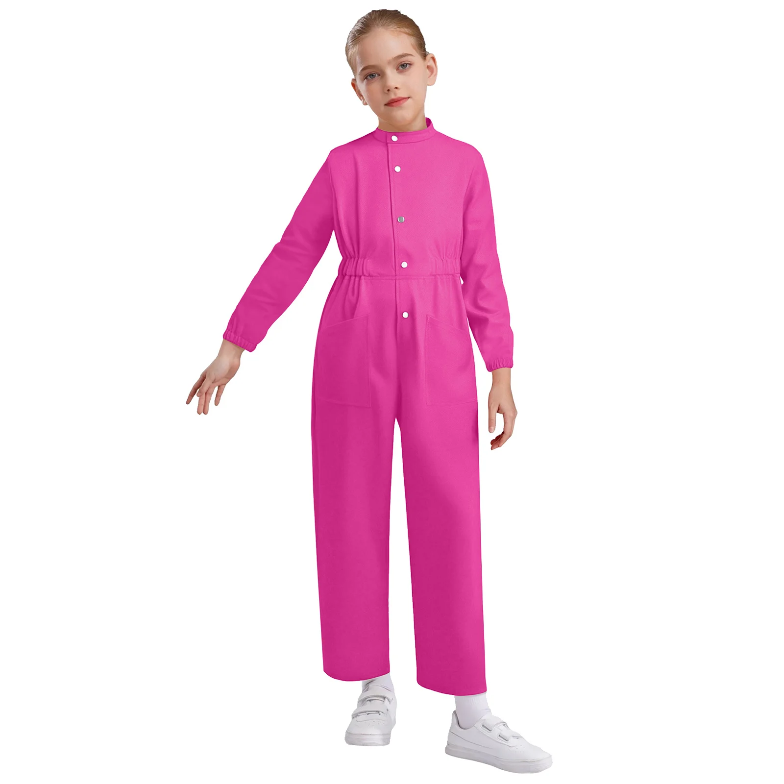 Kids Girls Jumpsuit Coveralls Mechanic Boiler Suit Solid Color Press Buttons Long Sleeve Elastic Waist Straight-Leg Rompers
Kids Girls Jumpsuit Coveralls Mechanic Boiler Suit Solid Color Press Buttons Long Sleeve Elastic Waist Straight-Leg Rompers