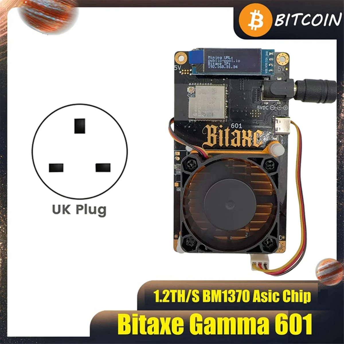A56G-Bitaxe Gamma 601 Solo Lottery Miner 1,2TH/S BM1370 Asic Chip 18-22 Вт от Antminer S21 Pro Bitcoin BTC Miner UK PLUG
A56G-Bitaxe Gamma 601 Solo Lottery Miner 1,2TH/S BM1370 Asic Chip 18-22 Вт от Antminer S21 Pro Bitcoin BTC Miner UK PLUG