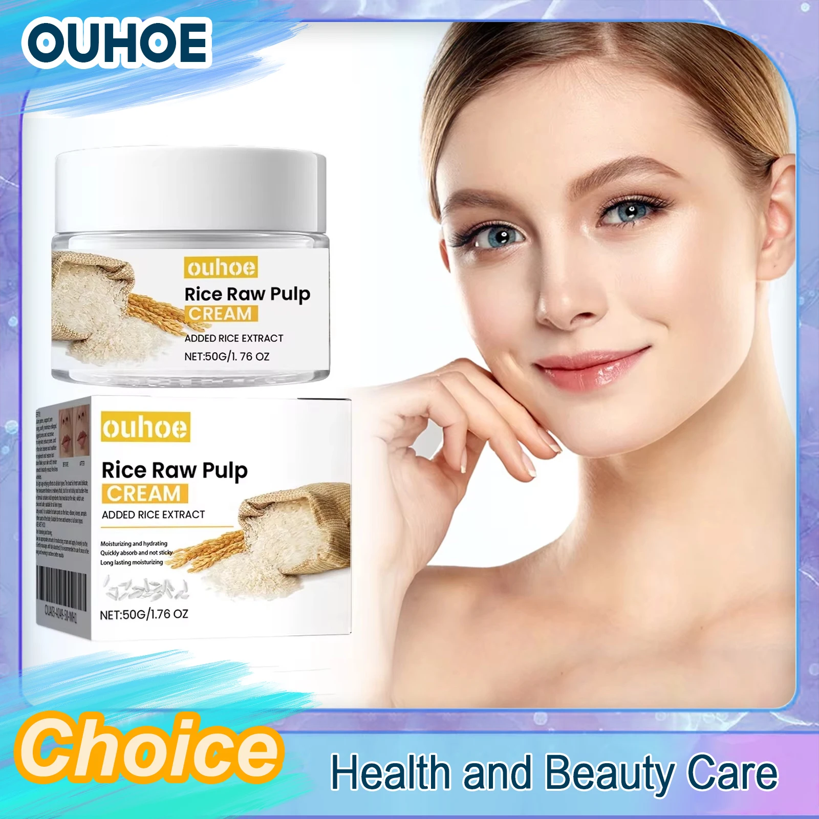 White Rice Face Cream Fade Fine Lines Firming Pores Nourishing Moisturizing Shrink Pores Repairing Rice Raw Pulp Face Cream 50g
White Rice Face Cream Fade Fine Lines Firming Pores Nourishing Moisturizing Shrink Pores Repairing Rice Raw Pulp Face Cream 50g