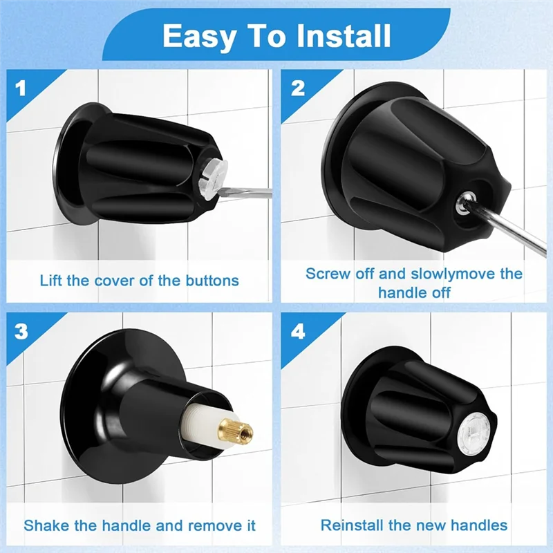 A70P Metal 3 Piece Black Shower Knob Replacement, For Price Pfister Verve And Bathtub/Shower Faucet Handle
A70P Metal 3 Piece Black Shower Knob Replacement, For Price Pfister Verve And Bathtub/Shower Faucet Handle