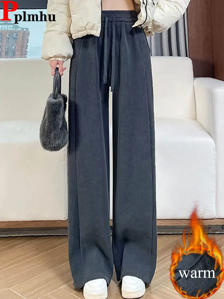 Свободные утолщенные прямые брюки на шнуровке, зимние теплые эластичные спортивные штаны с высокой талией на бархатной подкладке, женские повседневные однотонные зимние штаны Spodnie
Свободные утолщенные прямые брюки на шнуровке, зимние теплые эластичные спортивные штаны с высокой талией на бархатной подкладке, женские повседневные однотонные зимние штаны Spodnie