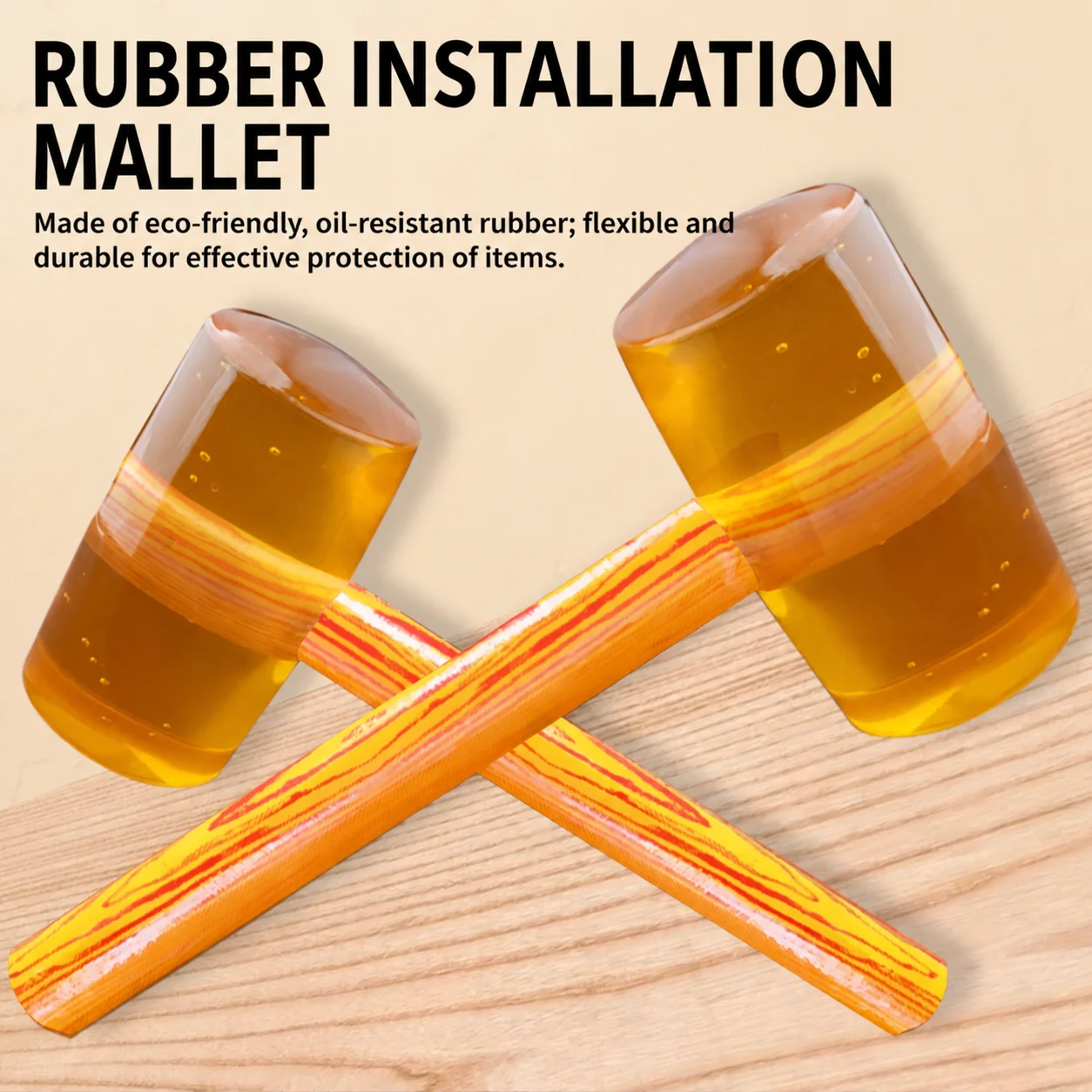 Rubber Hammer Wooden Handle Transparent Head Mallet Tile Marble Flooring Installation Non Marking Soft Face Hammer Tool
Rubber Hammer Wooden Handle Transparent Head Mallet Tile Marble Flooring Installation Non Marking Soft Face Hammer Tool