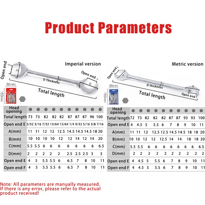 Complete Mini Wrench 10pcs/Set with Metric and Imperial Sizes - Double Head Open End Design in 45# Steel for Mechanics Repair
Complete Mini Wrench 10pcs/Set with Metric and Imperial Sizes - Double Head Open End Design in 45# Steel for Mechanics Repair