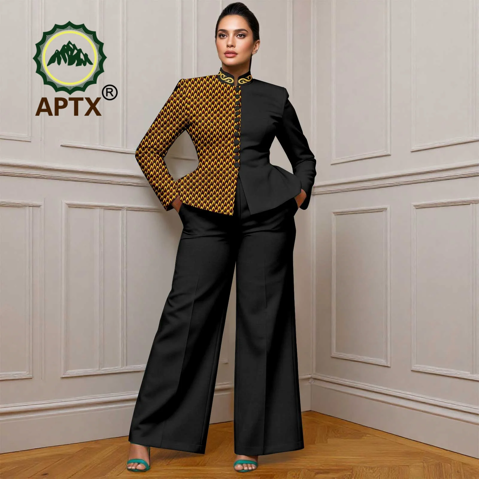 African Print Women's Dresses Ankara Half high collar Full Sleeve Top and Floor-Length pants two-piece set Casual Dashiki Attire
African Print Women's Dresses Ankara Half high collar Full Sleeve Top and Floor-Length pants two-piece set Casual Dashiki Attire