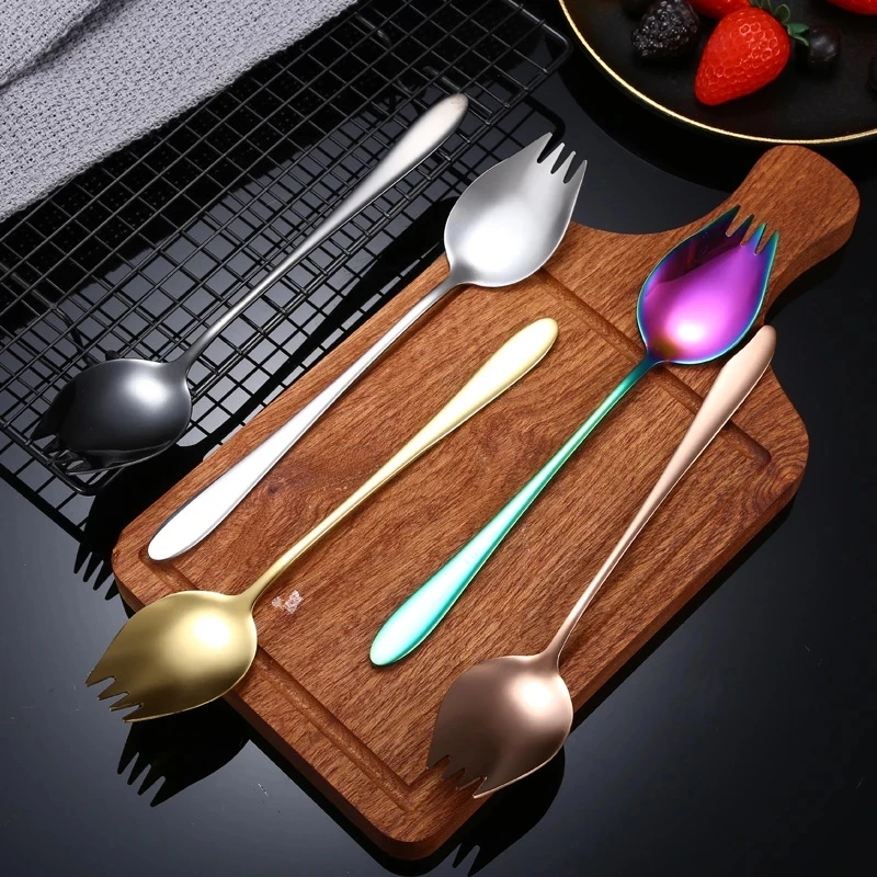 Korean-style Creative Stainless Steel Salad Fork And Spoon All-in-one Dual-use Spoon Instant Noodles Fruit Fork Hotel Restaurant
Korean-style Creative Stainless Steel Salad Fork And Spoon All-in-one Dual-use Spoon Instant Noodles Fruit Fork Hotel Restaurant
