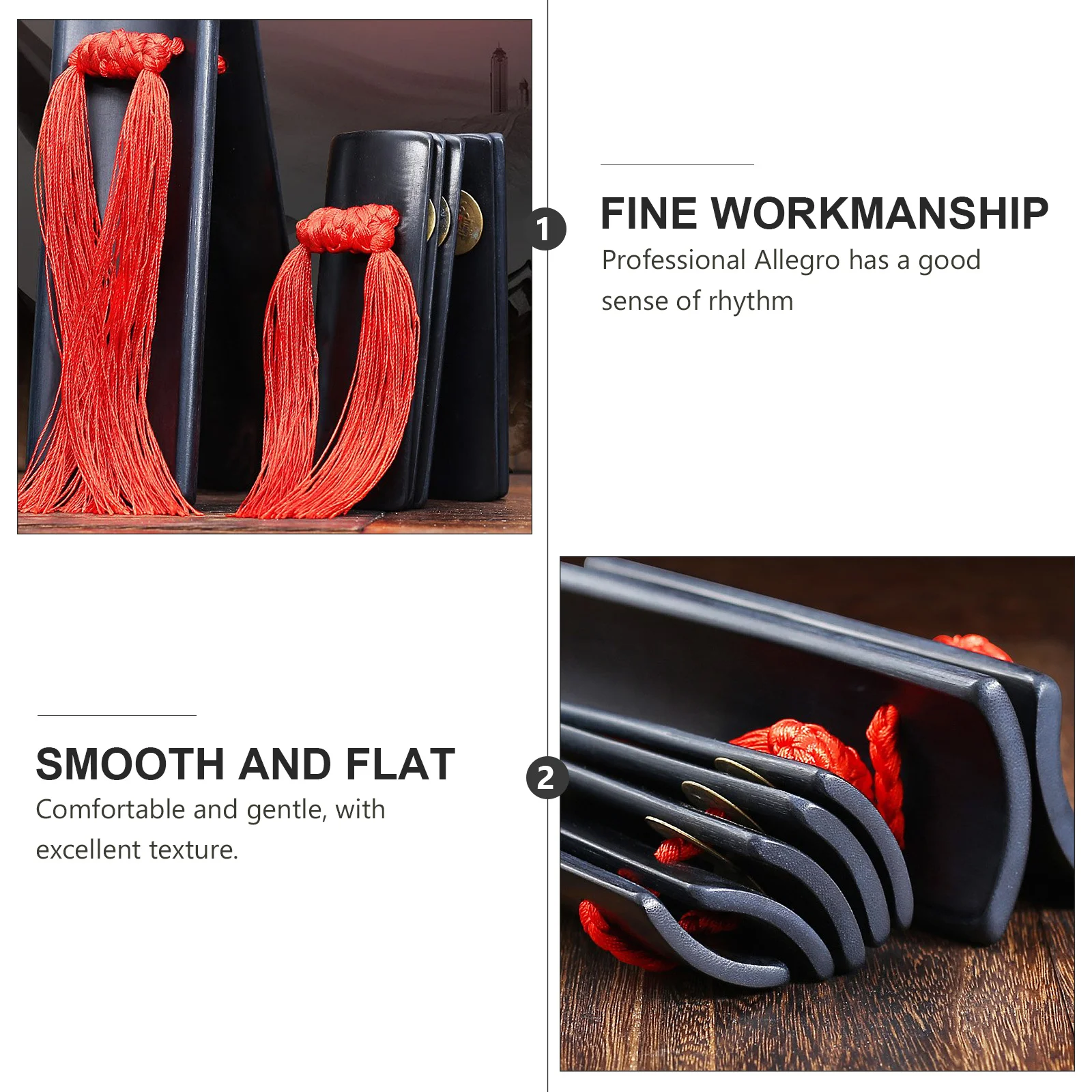 1 Pair Kuaiban Bamboo Clapper Handmade Chinese Allegro Instrument Traditional Percussion Tool For Rhythm Training Professional
1 Pair Kuaiban Bamboo Clapper Handmade Chinese Allegro Instrument Traditional Percussion Tool For Rhythm Training Professional