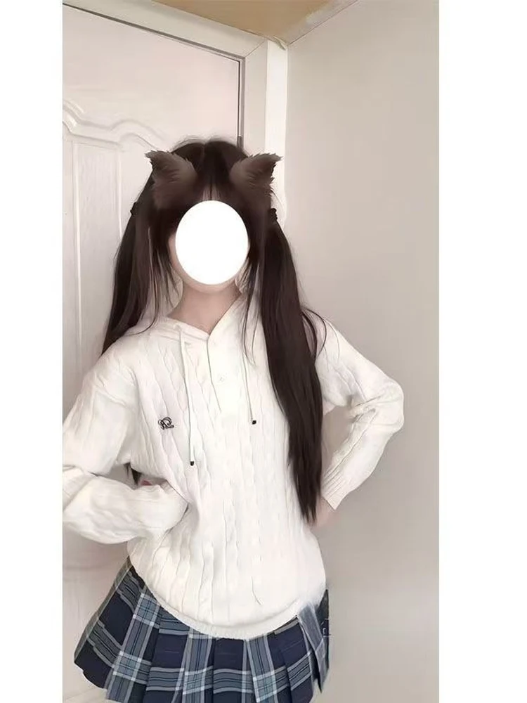 Sweet Cute College orm Knitted White Sweater Long Sve Set with Plaid Skirt Autumn Winter Faion Ensemble for Women
Sweet Cute College orm Knitted White Sweater Long Sve Set with Plaid Skirt Autumn Winter Faion Ensemble for Women