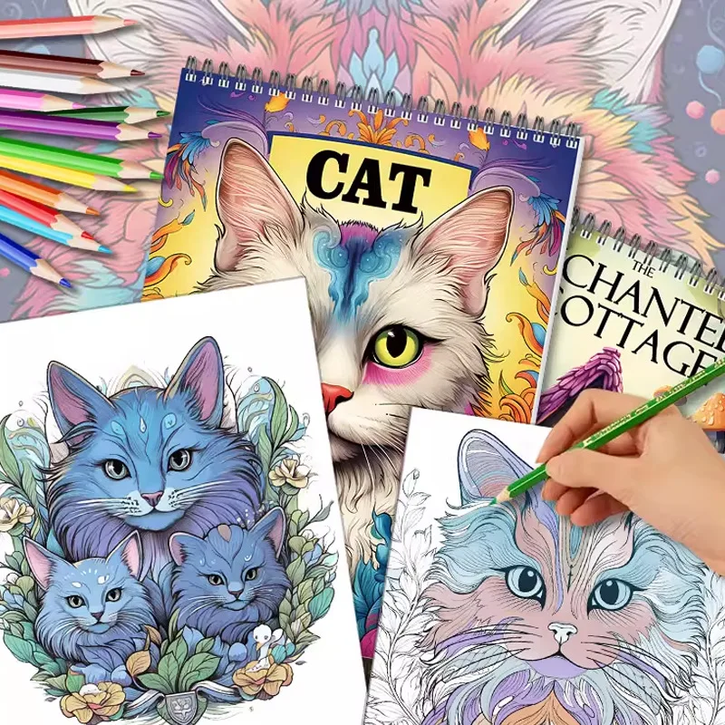 Adult Stress Relief Coloring Book - Cuddly Cute Cat Children's Coloring Book Creative Doodle DIY Fill-in-the-Blank Book
Adult Stress Relief Coloring Book - Cuddly Cute Cat Children's Coloring Book Creative Doodle DIY Fill-in-the-Blank Book