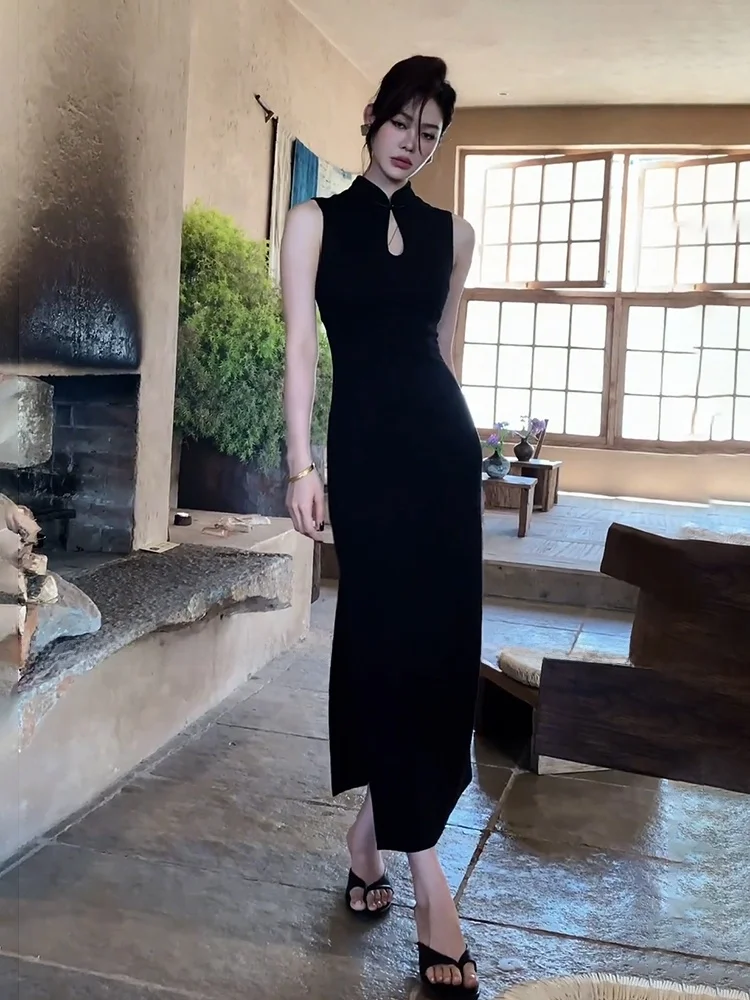 Stazf7 Vintage New Chinese Style Sleeveless Waist-Cinched Qipao Dress Women Summer Sexy Hollow out Split Long Skirt
Stazf7 Vintage New Chinese Style Sleeveless Waist-Cinched Qipao Dress Women Summer Sexy Hollow out Split Long Skirt