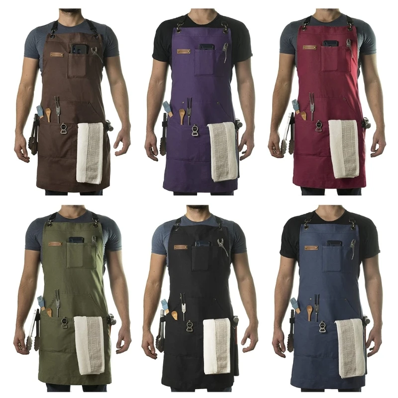 Stenffy Canvas Work Apron Functional and Stylish with Multiple Pockets, Adjustable Back Straps for BBQ, Cooking 896B
Stenffy Canvas Work Apron Functional and Stylish with Multiple Pockets, Adjustable Back Straps for BBQ, Cooking 896B