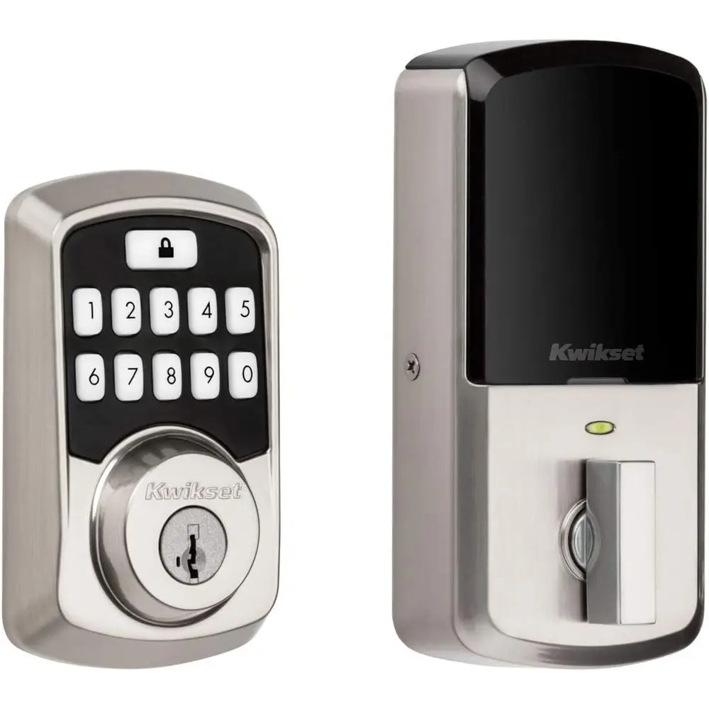 99420-001 Aura Bluetooth Progmable Keypad Door Lock Deadbolt eaturing SmartKey Security, Satin Nickel
99420-001 Aura Bluetooth Progmable Keypad Door Lock Deadbolt eaturing SmartKey Security, Satin Nickel