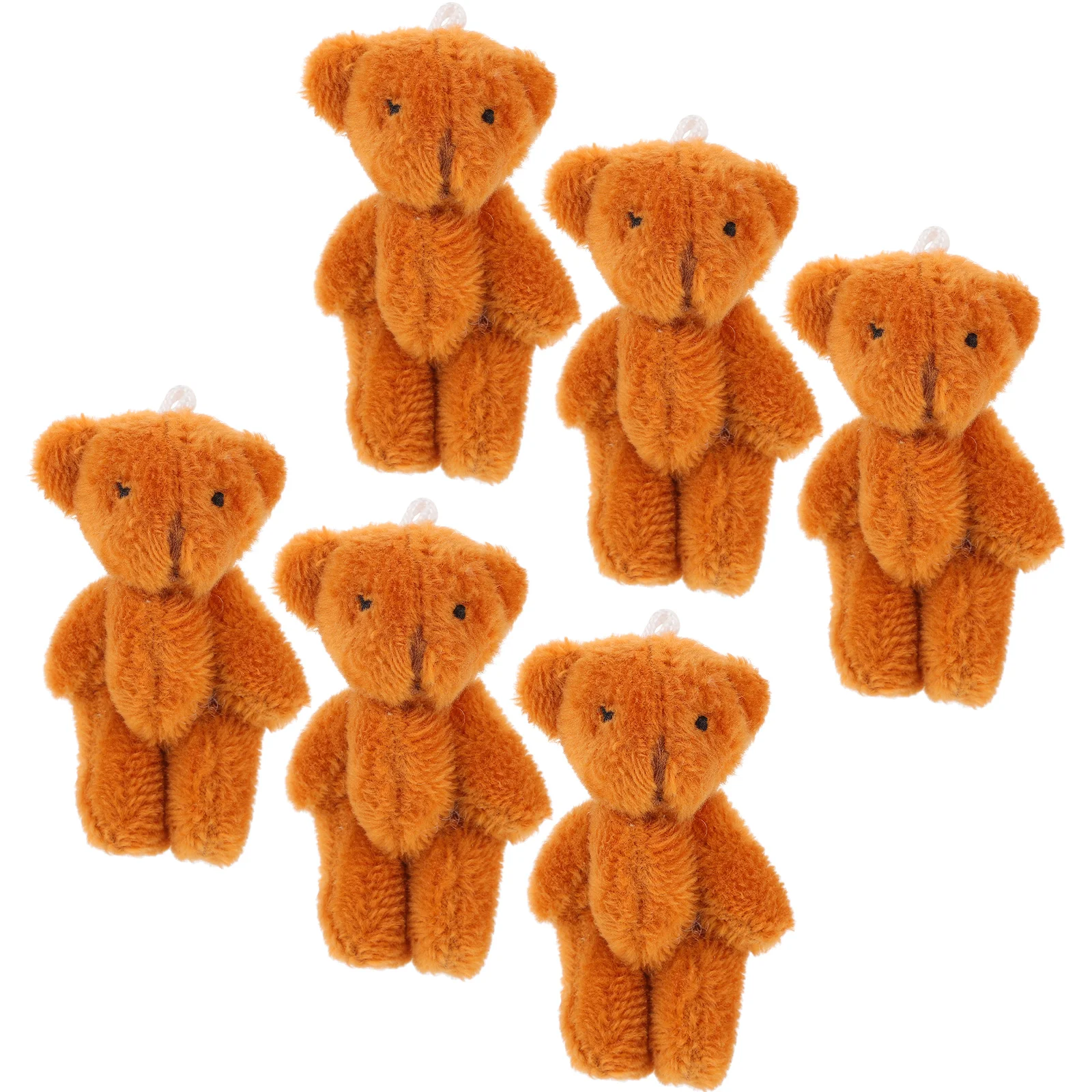 6pcs Mini Plush Bear Keychain Pendants 6cm Brown Fur Stuffed Animal Accessories Women Bag Hanging Decor Gifts
6pcs Mini Plush Bear Keychain Pendants 6cm Brown Fur Stuffed Animal Accessories Women Bag Hanging Decor Gifts