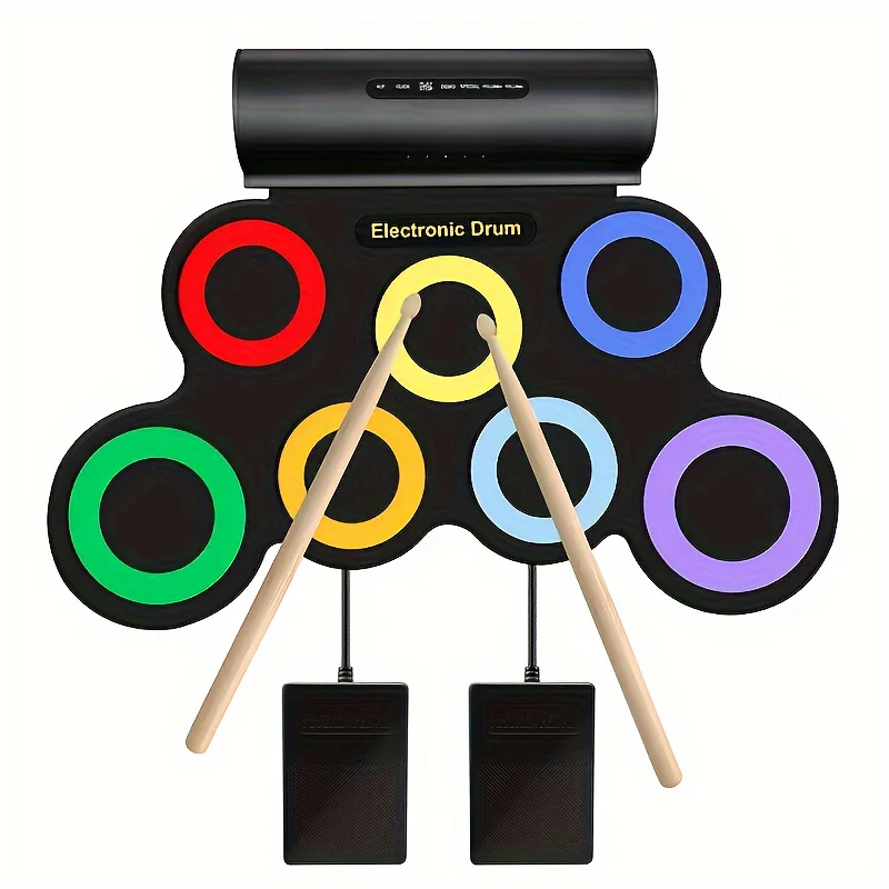 Portable Electronic Drum Electronic Drum Sets Practice Pad Drum Kit With Headphone Jack Built-in Speaker Drum Pedals Drum Sticks
Portable Electronic Drum Electronic Drum Sets Practice Pad Drum Kit With Headphone Jack Built-in Speaker Drum Pedals Drum Sticks