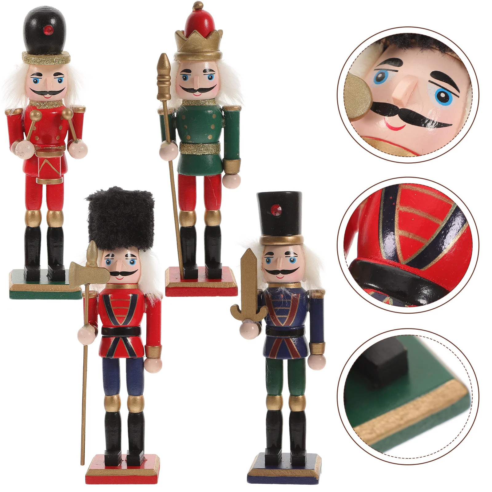4 Pcs Puppet Nutcracker Soldier Decoration Home Xmas Party Wood Small Nutcrackers
4 Pcs Puppet Nutcracker Soldier Decoration Home Xmas Party Wood Small Nutcrackers