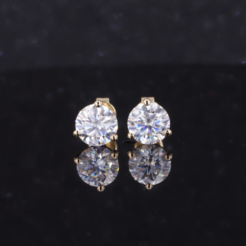 Customized Jewelry Women Classic Jewelry 9K Yellow Gold Earrings With Round Brilliant Cut Moissanite Three Prongs Setting Design
Customized Jewelry Women Classic Jewelry 9K Yellow Gold Earrings With Round Brilliant Cut Moissanite Three Prongs Setting Design