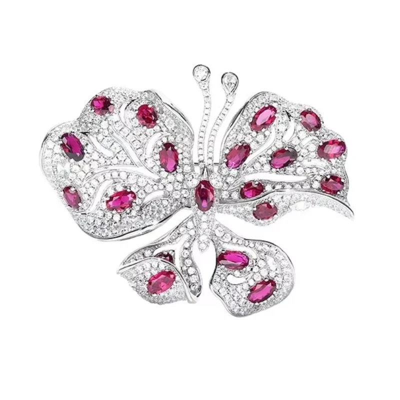 BELLUX 925 Silver White Gold Plated Synthetic Zircon Red Gemstone Butterfly Fashion Brooch for Women's Banquet Jewelry
BELLUX 925 Silver White Gold Plated Synthetic Zircon Red Gemstone Butterfly Fashion Brooch for Women's Banquet Jewelry