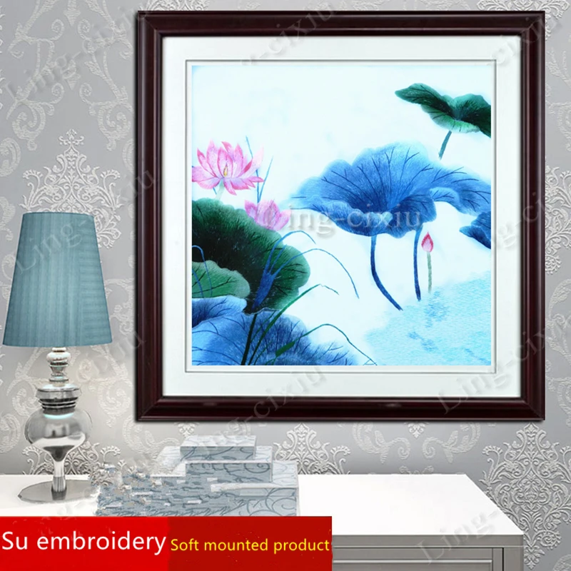 Chinese style Mural high-end silk embroidery lotus living room restaurant entrance interior decoration painting gift painting SP
Chinese style Mural high-end silk embroidery lotus living room restaurant entrance interior decoration painting gift painting SP