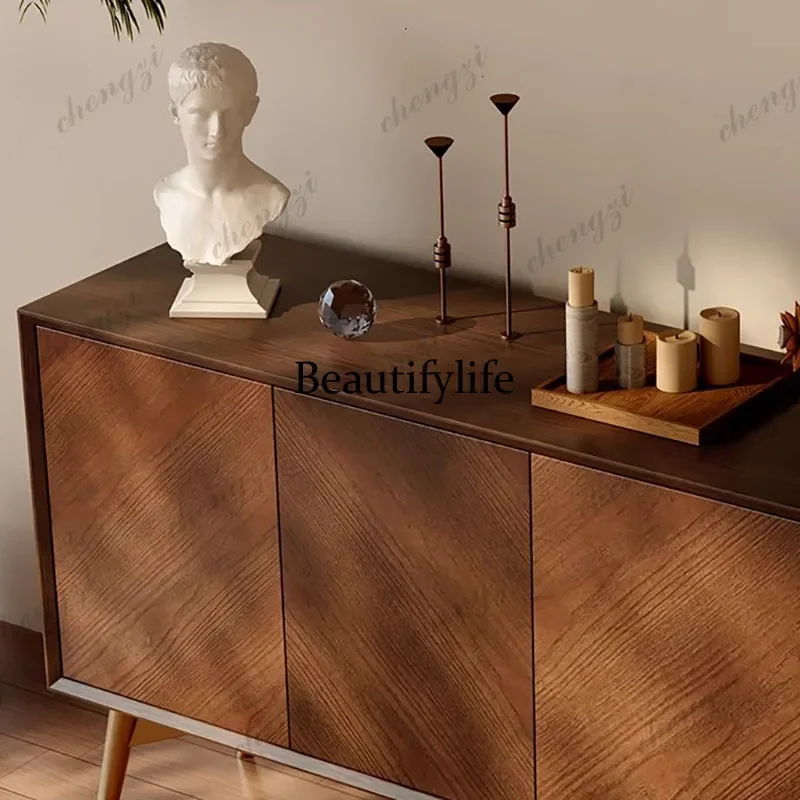 Y136 Solid wood dining side cabinet Log living room wall storage Modern simple small apartment retro walnut entrance cabinet
Y136 Solid wood dining side cabinet Log living room wall storage Modern simple small apartment retro walnut entrance cabinet