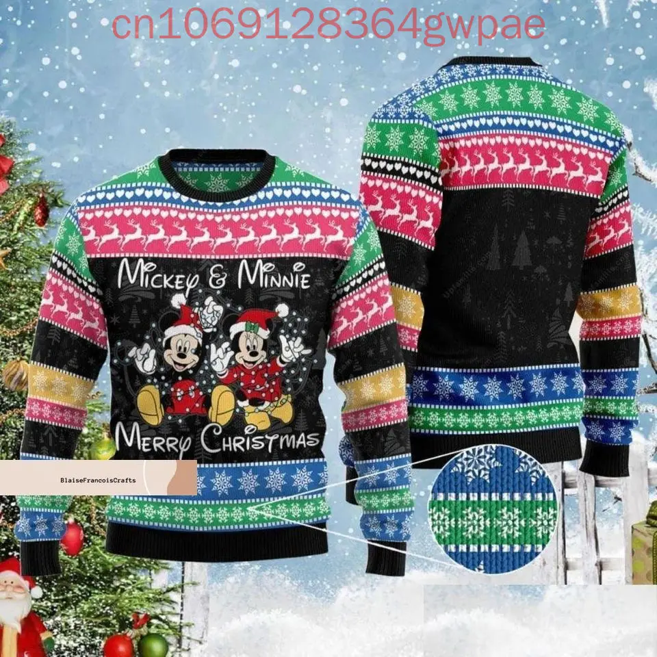 Mickey and Minnie Christmas Ugly Sweater for Men's Women's Disney Christmas Sweatshirt Mickey Minnie Mouse Xmas Holiday Sweater
Mickey and Minnie Christmas Ugly Sweater for Men's Women's Disney Christmas Sweatshirt Mickey Minnie Mouse Xmas Holiday Sweater