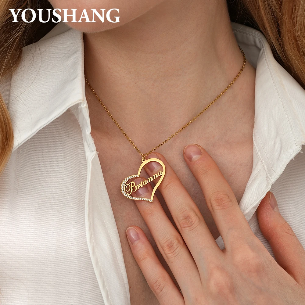 Customizable Zircon Heart Name Necklace Personalized Crystal Pendant Stainless Steel Shiny Letter Jewelry Couple Birthday Gift
Customizable Zircon Heart Name Necklace Personalized Crystal Pendant Stainless Steel Shiny Letter Jewelry Couple Birthday Gift