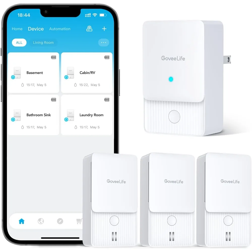 WiFi Water Ieak Detector 2 for Home, Smart Water Ieak Sensor 3 Pack with 100dB Adjustable Alarm and App Alerts,Wireless Detector
WiFi Water Ieak Detector 2 for Home, Smart Water Ieak Sensor 3 Pack with 100dB Adjustable Alarm and App Alerts,Wireless Detector
