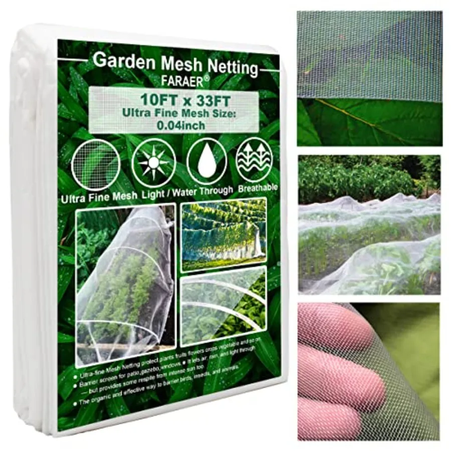 Garden Plant Protection Net, Ultra-fine Mesh, UV Resistant, 10×33ft for Vegetables, Fruits and Flowers
Garden Plant Protection Net, Ultra-fine Mesh, UV Resistant, 10×33ft for Vegetables, Fruits and Flowers