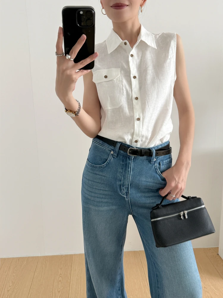 Женский льняной жилет свободного кроя, летняя модная майка, топ без рукавов, для повседневной носки, с одной пуговицей
Женский льняной жилет свободного кроя, летняя модная майка, топ без рукавов, для повседневной носки, с одной пуговицей