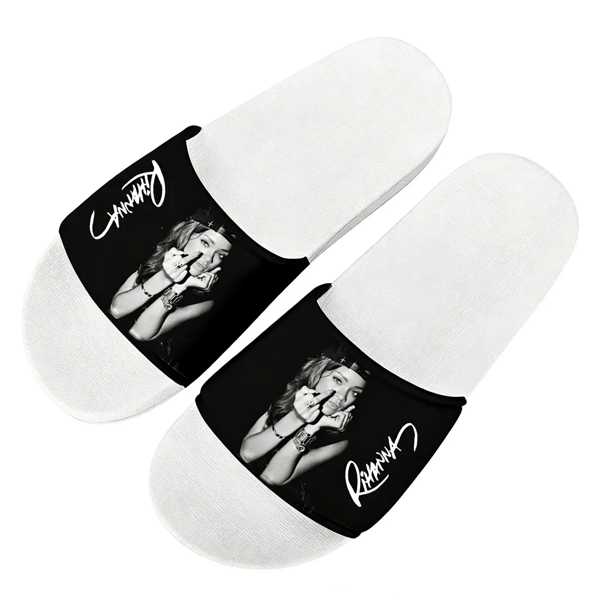 Rihanna Hip-hop Rapper Slippers Home Water Shoes Mens Womens Teenagers Outdoor Beach Pool Sandals Custom Summer Slipper
Rihanna Hip-hop Rapper Slippers Home Water Shoes Mens Womens Teenagers Outdoor Beach Pool Sandals Custom Summer Slipper