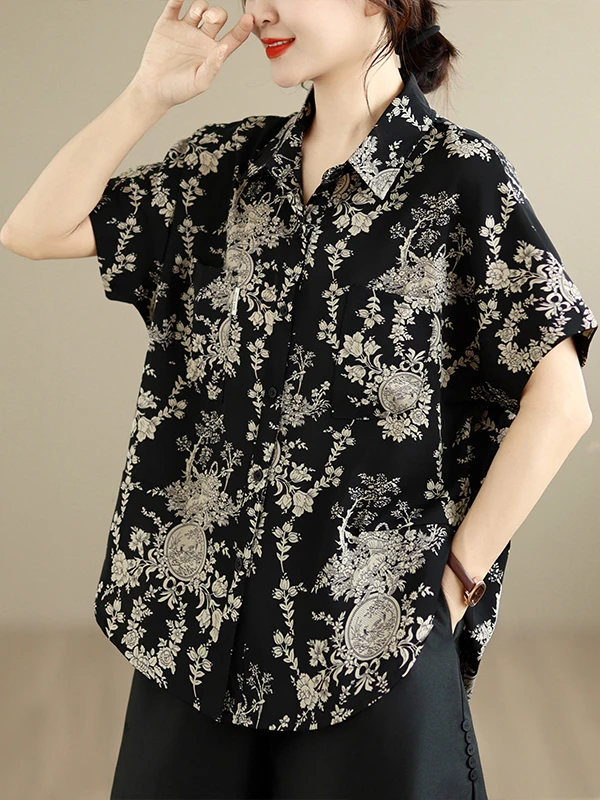 Loose Fit Short Sleeve Printed Shirt Half Sleeve Casual Design Thin Material Large Size Women's Top Summer Fashion Inner Wear
Loose Fit Short Sleeve Printed Shirt Half Sleeve Casual Design Thin Material Large Size Women's Top Summer Fashion Inner Wear