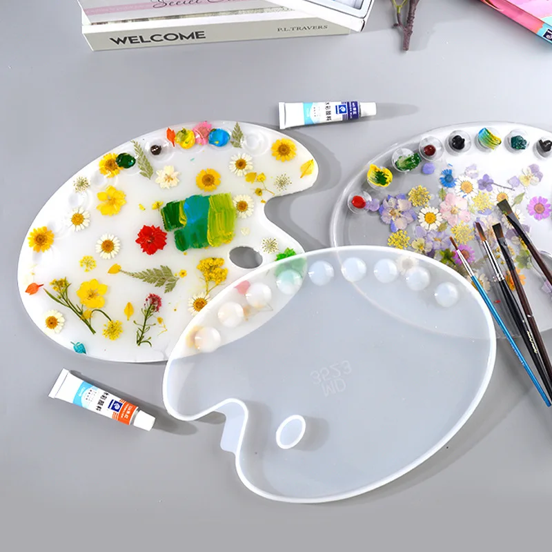 DM306 Large Oil Paint Palette Silicone Mold Color Mixer Moules Resine Epoxy Plateau Art Drawing Plate Mould
DM306 Large Oil Paint Palette Silicone Mold Color Mixer Moules Resine Epoxy Plateau Art Drawing Plate Mould