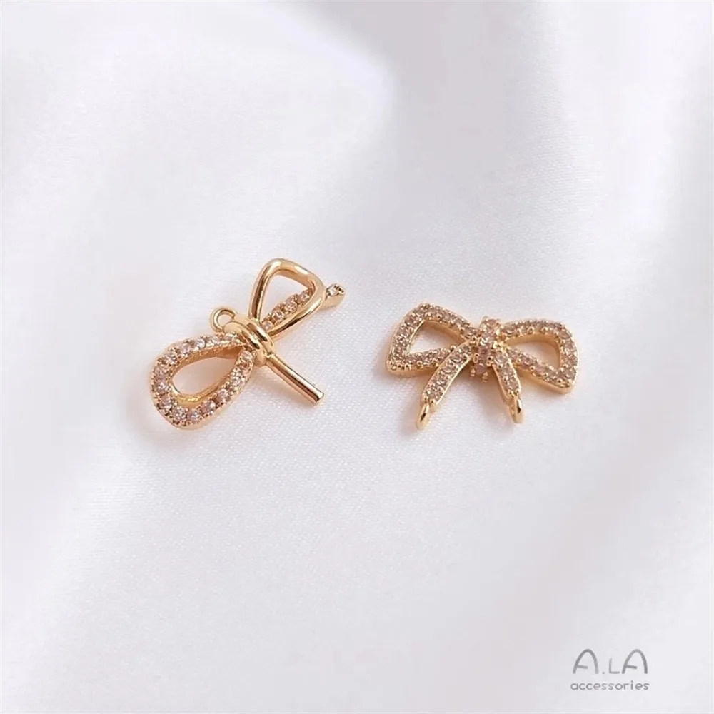 Color Preservation 14K Gold Inlaid Zircon Bow Pendant Crystal Pearl Support Diy Collarbone Chain Earrings Double Pendant
Color Preservation 14K Gold Inlaid Zircon Bow Pendant Crystal Pearl Support Diy Collarbone Chain Earrings Double Pendant