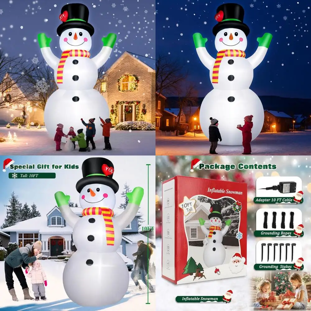 Giant Outdoor Christmas Snowman Inflatable with LED Lights, Perfect for Yard, Garden, Patio, and Home Party Decor
Giant Outdoor Christmas Snowman Inflatable with LED Lights, Perfect for Yard, Garden, Patio, and Home Party Decor