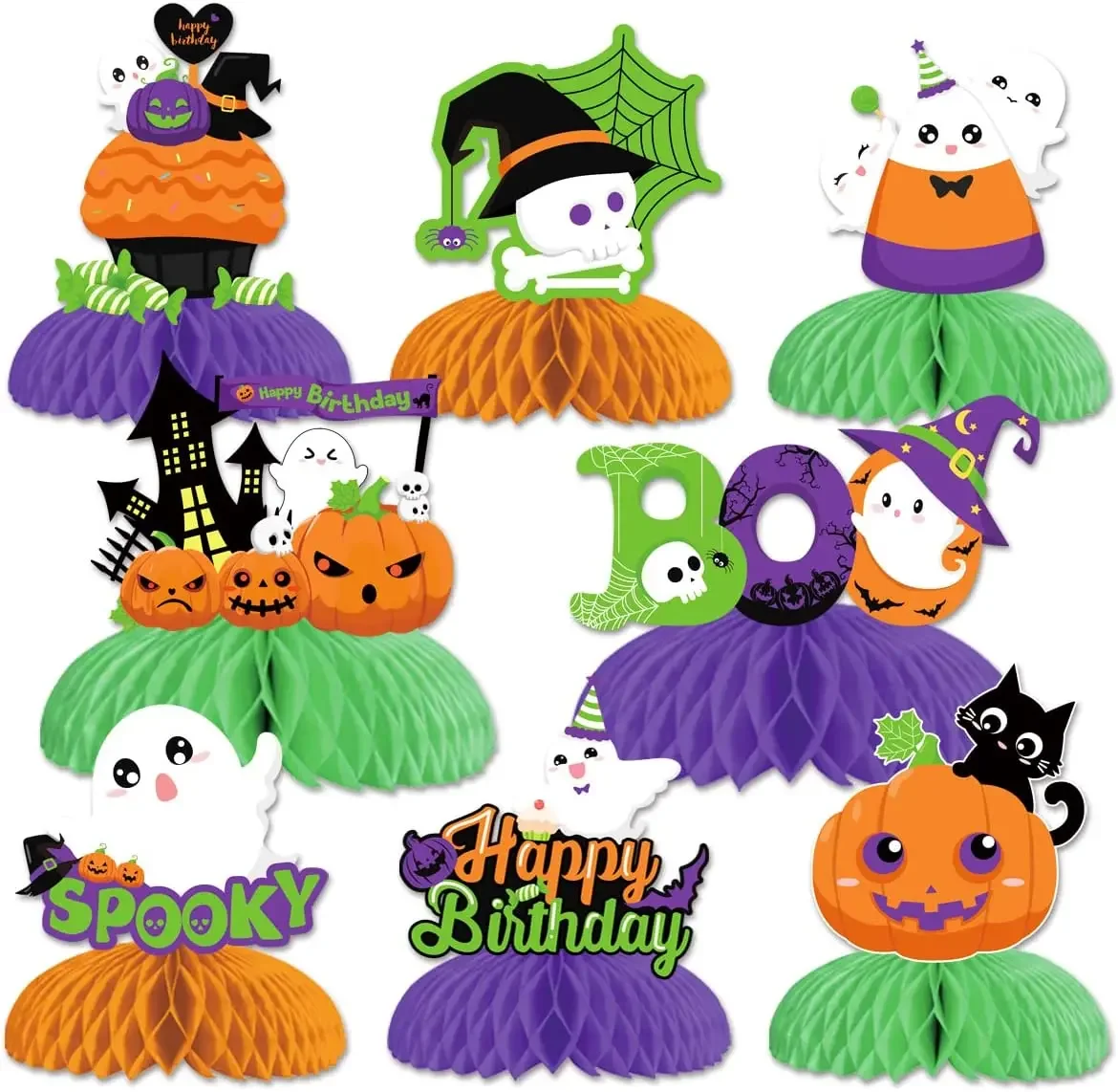 FANGLELAND Halloween Birthday Honeycomb Ornament Cute Ghost Pumpkin Spooky Boo Desktop Decoration Kids Birthday Party Supplies
FANGLELAND Halloween Birthday Honeycomb Ornament Cute Ghost Pumpkin Spooky Boo Desktop Decoration Kids Birthday Party Supplies