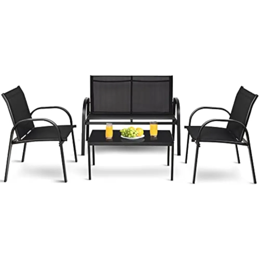 4 Piece Outdoor Furniture Set,Patio Conversation Set with Loveseat, 2 Single Chairs, Patio Sofa Garden Sofa Set with Steel Frame
4 Piece Outdoor Furniture Set,Patio Conversation Set with Loveseat, 2 Single Chairs, Patio Sofa Garden Sofa Set with Steel Frame